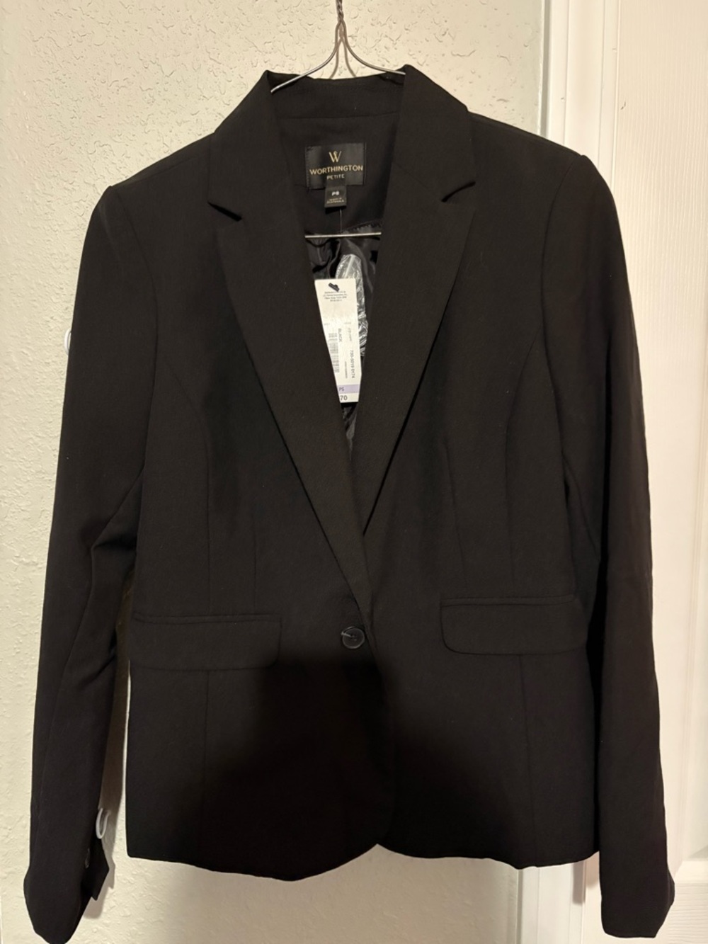 Worthington Black Single-Button Tailored Women's Blazer